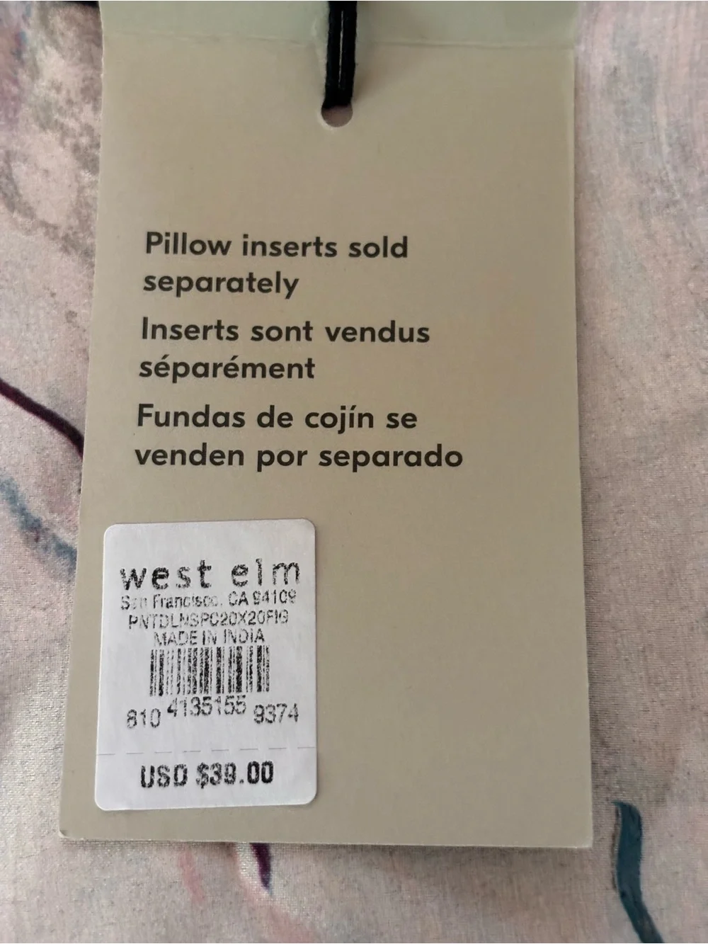 West Elm Tag on Neutral Beige with Subtle Marble Accents Pillow Cover Bundle